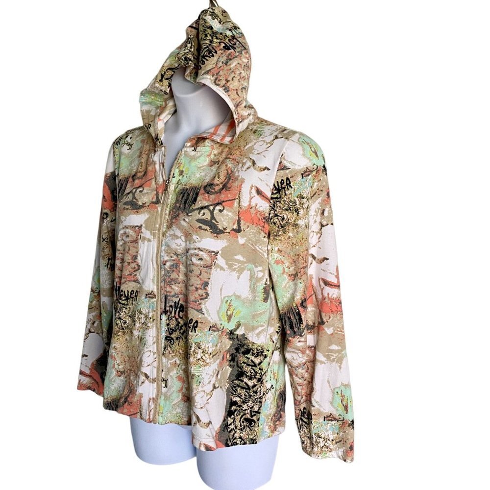 Onque Casuals Love Yourself Full Zip Lightweight Hoodie Women's XL - Picture 4 of 10